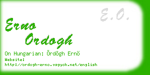 erno ordogh business card